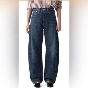Levi's Barrel Cinch Waist Dark Blue Straight Leg Women's Jeans